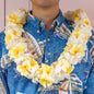 Double Yellow Plumeria & White Orchid Lei