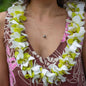 Single Green & White Orchid Lei
