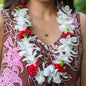 Single White Orchid & Carnation Lei